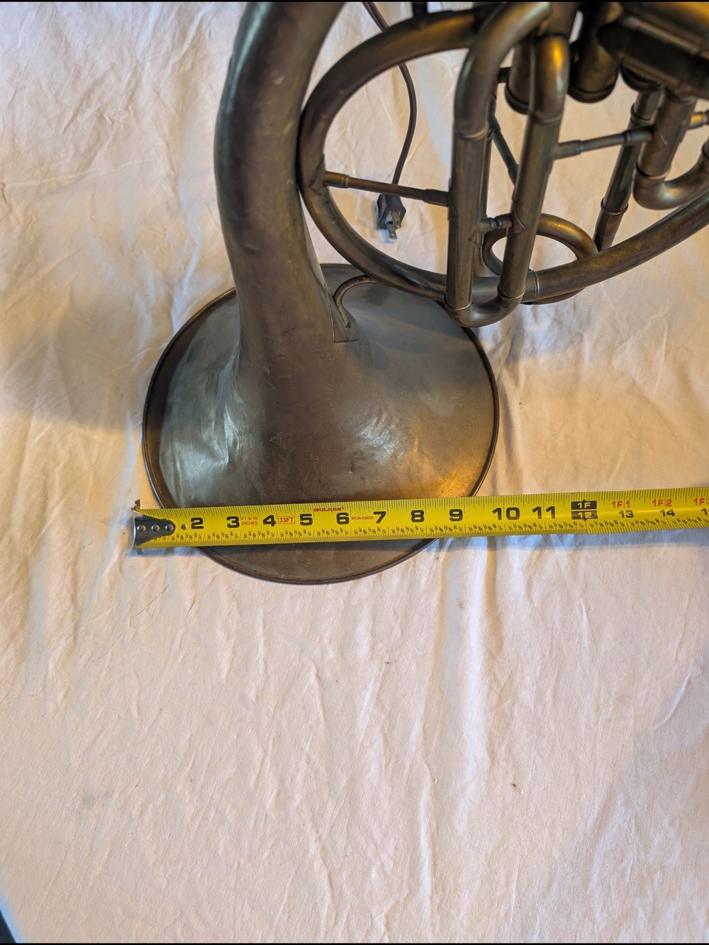 2/140$ Vintage Brass Horn Decorative Accent Lamp - Aged Gold Tone - Picture 9 of 9